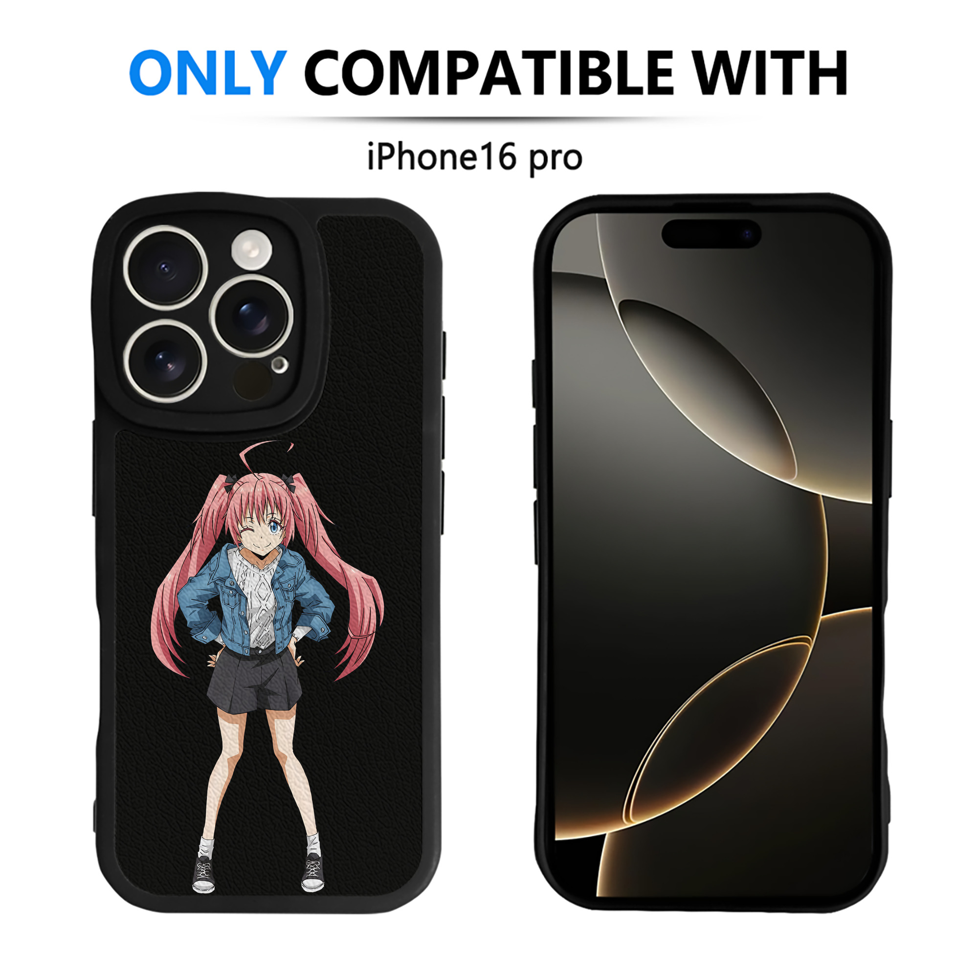 （画像用） 転スラ Regarding Reincarnated to Slime 【iPhone 16シリーズ対応】シリコンスマホケース（レザー調） 材質：シリコン